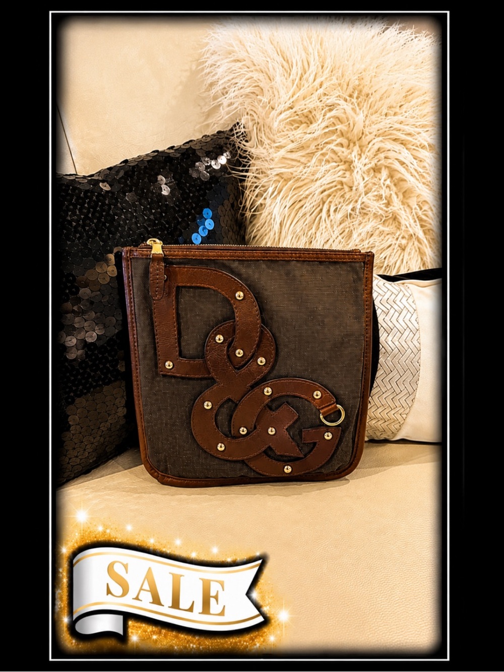 Dolce & Gabbana Brown Denim Crossbody